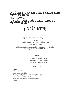 Ngữ văn 6 soạn theo sách chuẩn kiến thức kỹ năng đã giảm tải có cả kỹ năng sống theo chương trình đổi mới