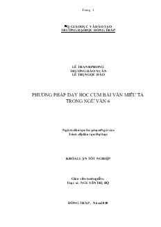 Phương pháp dạy học cụm bài văn miêu tả trong Ngữ văn 6