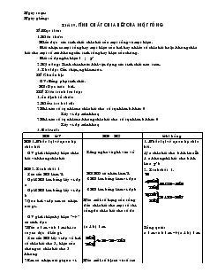 Giáo án Toán 6 - Đại số - Tiết 19: Tính chất chia hết của một tổng