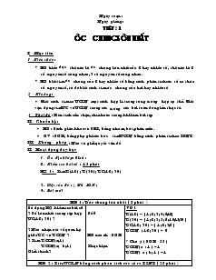 Giáo án Toán 6 - Số học - Tiết 31: Ước chung lớn nhất