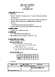 Giáo án Toán 6 - Số học - Tiết 48: Luyện tập