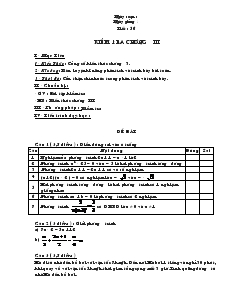 Giáo án Toán 6 - Số học - Tiết 56: Kiểm tra chương III