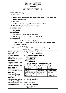 Giáo án Toán 6 - Số học - Tiết 66: Ôn tập chương II