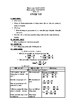 Giáo án Toán 6 - Số học - Tiết 73: Luyện tập