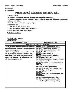 Giáo án Toán 6 - Tiết 57, 58: Trả bài kiểm tra học kì I