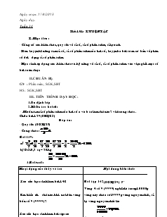 Giáo án Toán 6 - Tuần 34 - Tiết 101: Luyện tập