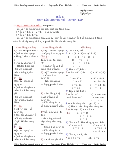 Giáo án dạy đại trà toán 6 - Năm học 2008 - 2009