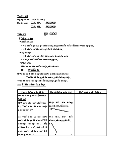 Giáo án hình học 6 - Tiết 17: Góc