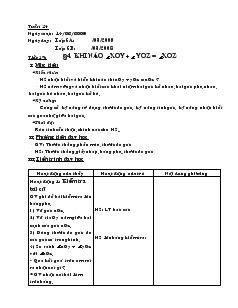 Giáo án hình học 6 - Tiết 19: Khi nào xoy + yoz = xoz