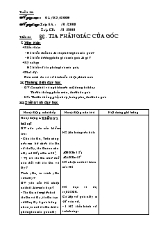 Giáo án hình học 6 - Tiết 21: Tia phân giác của góc