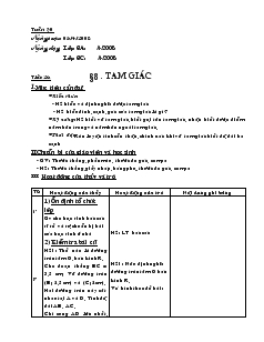 Giáo án hình học 6 - Tiết 26: Tam giác