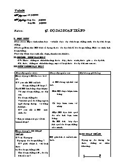 Giáo án hình học 6 - Tiết 8: Độ dài đoạn thẳng