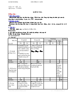 Giáo án Hình học 6 - Tuần 33, tiết 28