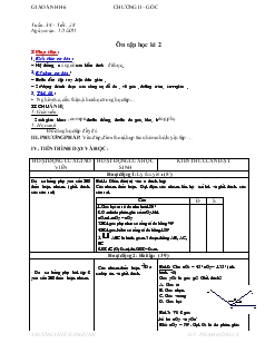 Giáo án Hình học 6 - Tuần 34, tiết 28