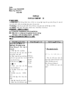 Giáo án phụ đạo Toán 6 - Ôn tập ôn tập chương II
