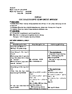 Giáo án phụ đạo Toán 6 - Tuần 20