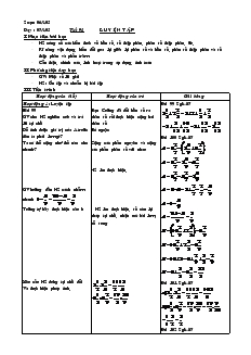 Giáo án Số học 6 - Chương 3 - Tiết 91: Luyện tập