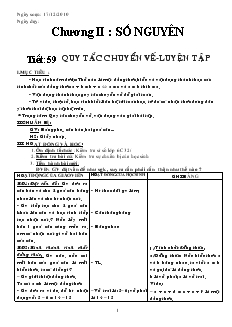 Giáo án Số học 6 - Kỳ II