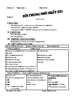 Giáo án Số học 6 - Tiết 35: Bội chung nhỏ nhất (Tiếp theo)