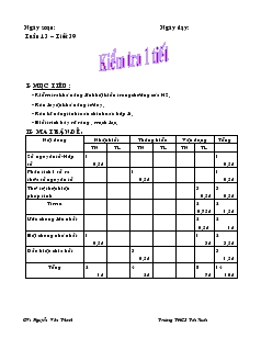Giáo án Số học 6 - Tuần 13 – Tiết 39: Kiểm tra 1 tiết