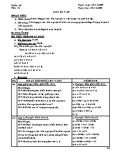 Giáo án Số học 6 - Tuần: 17 - Tiết 52: Luyện tập