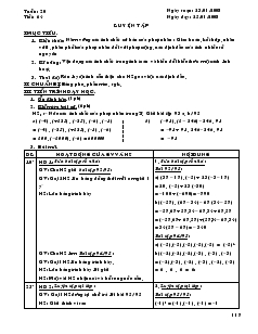 Giáo án Số học 6 - Tuần: 20 - Tiết 64: Luyện tập