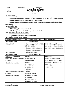 Giáo án Số học 6 - Tuần 4 - Tiết 11: Luyện tập