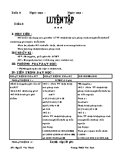 Giáo án Số học 6 - Tuần 6 - Tiết 16: Luyện tập