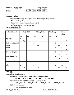 Giáo án Số học 6 - Tuần 6 - Tiết 18: Kiểm tra một tiết
