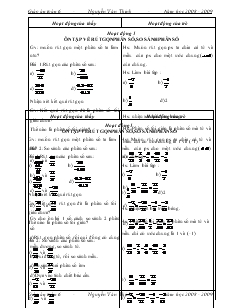 Giáo án Toán 6 - Tiết 109. Ôn tập cuối năm (tiết 2)