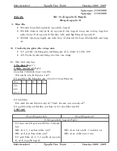 Giáo án Toán 6 - Tiết 25 - Bài 14: Số nguyên tố, hợp số, bảng số nguyên tố