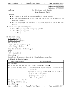 Giáo án Toán 6 - Tiết 26 - Bài 14 Số nguyên tố, hợp số, bảng số nguyên tố (tiết 2)