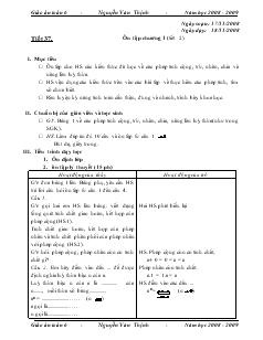 Giáo án Toán 6 - Tiết 37: Ôn tập chương 1 (tiết 2)