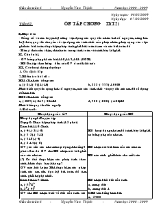 Giáo án Toán 6 - Tiết 67: Ôn tập chương II (tiết 2)