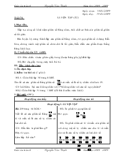 Giáo án Toán 6 - Tiết 74: Luyện tập (tiết 2)