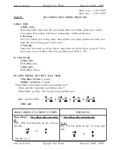 Giáo án Toán 6 - Tiết 75: Quy đồng mẫu nhiều phân số