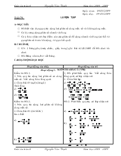 Giáo án Toán 6 - Tiết 79: Luyện tập