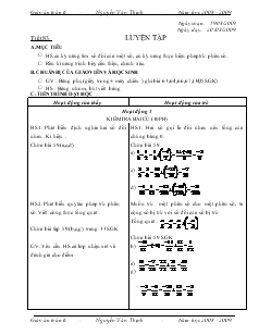 Giáo án Toán 6 - Tiết 83: Luyện tập