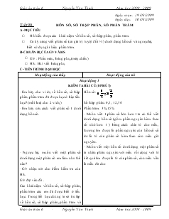 Giáo án Toán 6 - Tiết 90: Hỗn số, số thập phân, số phần trăm