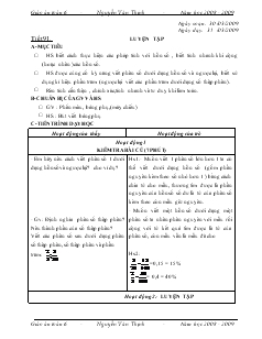 Giáo án Toán 6 - Tiết 91: Luyện tập