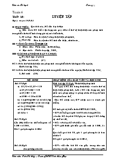 Giáo án Toán học lớp 6 - Tiết 16: Luyện tập - Tiết 16 đến tiết 18