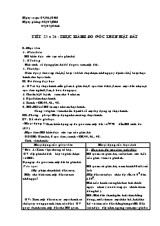 Giáo án Toán học lớp 6 - Tiết 23 + 24: Thực hành đo góc trên mặt đất