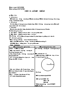 Giáo án Toán học lớp 6 - Tiết 25: Đường tròn