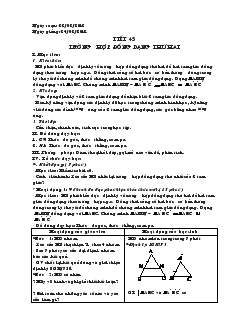 Giáo án Toán học lớp 6 - Tiết 45: Trường hợp đồng dạng thứ hai