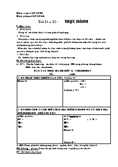 Giáo án Toán học lớp 6 - Tiết 51 + 52: Thực hành
