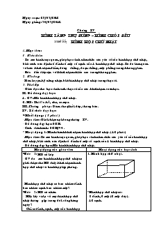 Giáo án Toán học lớp 6 - Tiết 55: Hình hộp chữ nhật