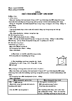 Giáo án Toán học lớp 6 - Tiết 61: Thể tích hình lăng trụ đứng