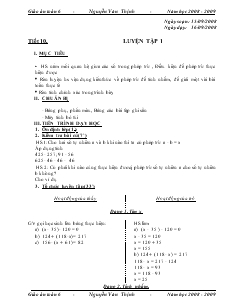 Giáo án Toán lớp 6 - Tiết 10: Luyện tập 1