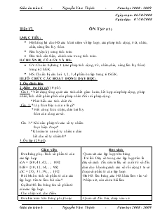 Giáo án Toán lớp 6 - Tiết 17: Ôn tập (tiết 2)