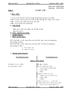 Giáo án Toán lớp 6 - Tiết 7: Luyện tập